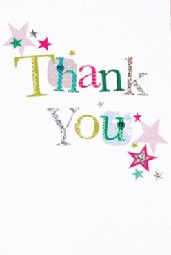 This thank you card embodies delight with its splash of jubilant hues and inviting design-just like a friendly floral arrangement delivered to a doorstep near Euston Road. 'Thank You' stretches stitched across the front, each letter a unique patchwork in lime, fuchsia, blue, and sparkles of silver, echoing the creative flair found in Somers Town's thriving arts scene. Stars in magenta, teal, and gold scatter across the edges, resembling the cheerful confetti after a neighbourhood festival or the vibrant mosaic of blooms at local pop-up markets. The card's texture hints at handcrafted detail, with a subtle glint from the silver ink-inviting touch like the soft petals of a fresh arrangement. The pure white background lifts every colour and detail, much like the open spaces of Somers Town parks. You can easily picture this card paired with a radiant bouquet, ready to offer heartfelt thanks and a sense of reassurance to a neighbour around Polygon Road. Crafted with the creativity and community spirit of Somers Town, it delivers gratitude in cheerful, thoughtful style.